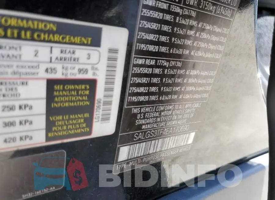 SALGS3TF4EA170690 Photo# 12
