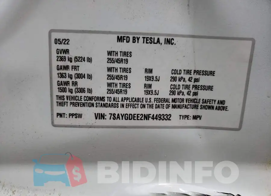 7SAYGDEE2NF449332 Photo# 13
