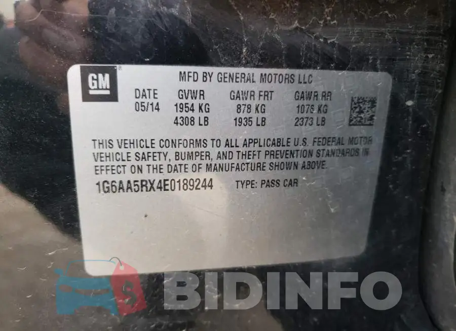 1G6AA5RX4E0189244 Photo# 12