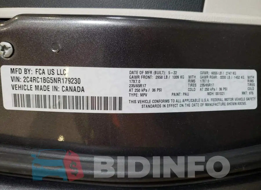 2C4RC1BG5NR179230 Photo# 14