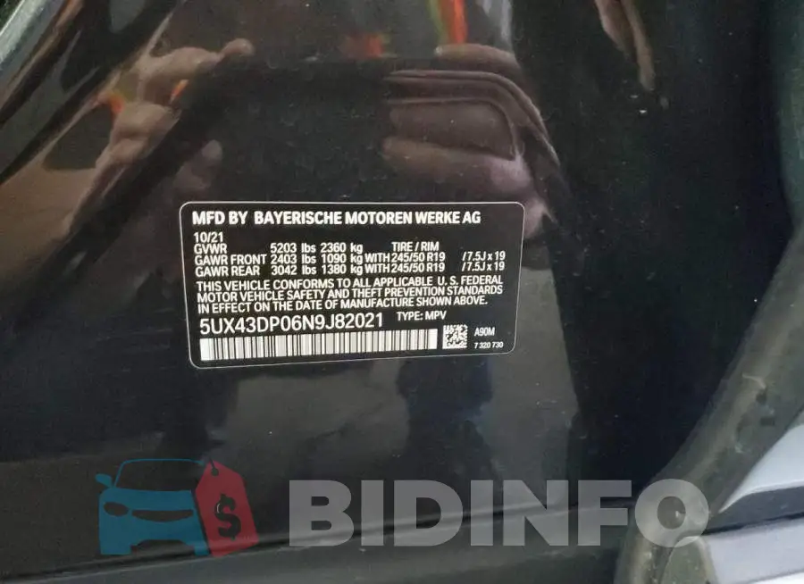 5UX43DP06N9J82021 Photo# 13