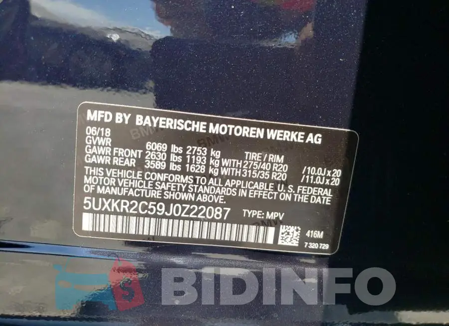5UXKR2C59J0Z22087 Photo# 14