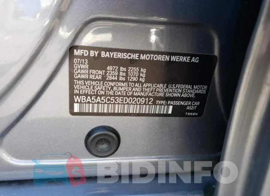 WBA5A5C53ED020912 Photo# 12
