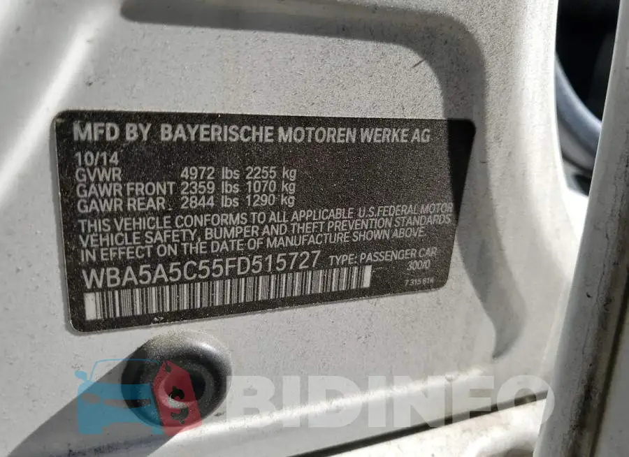 WBA5A5C55FD515727 Photo# 12