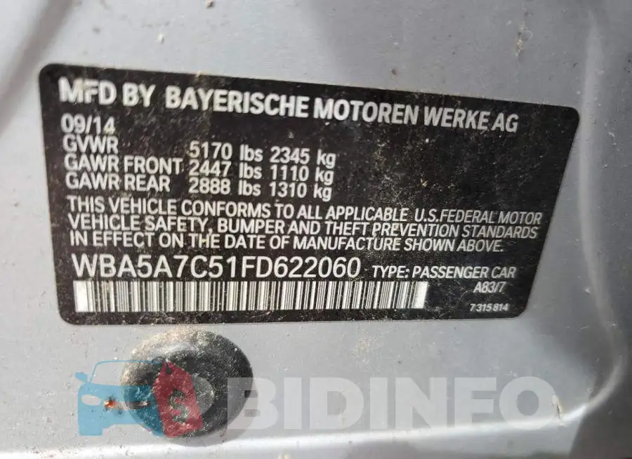 WBA5A7C51FD622060 Photo# 12