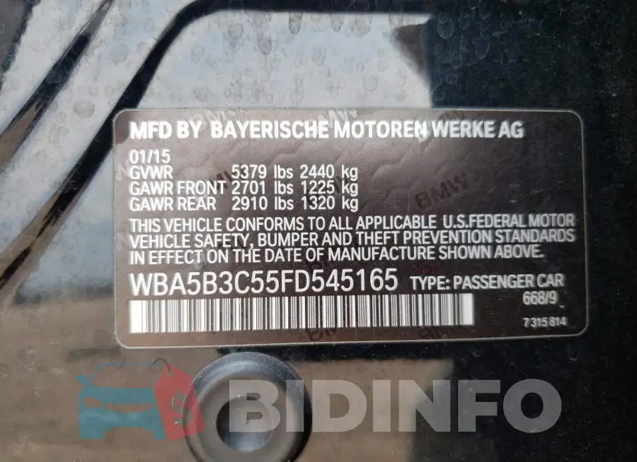 WBA5B3C55FD545165 Photo# 12