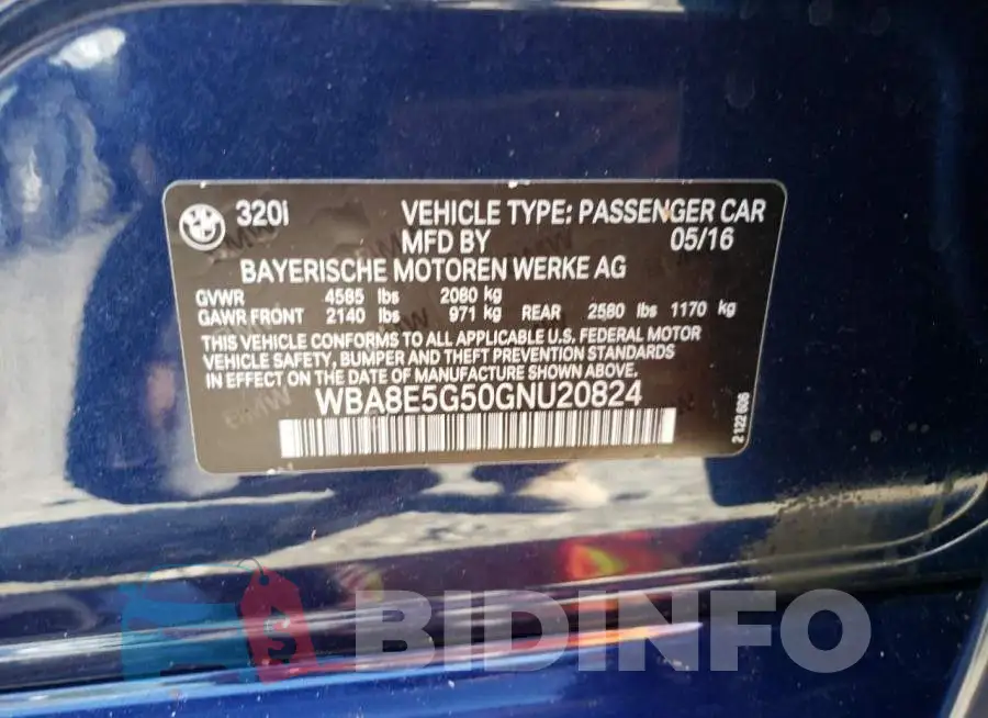 WBA8E5G50GNU20824 Photo# 12