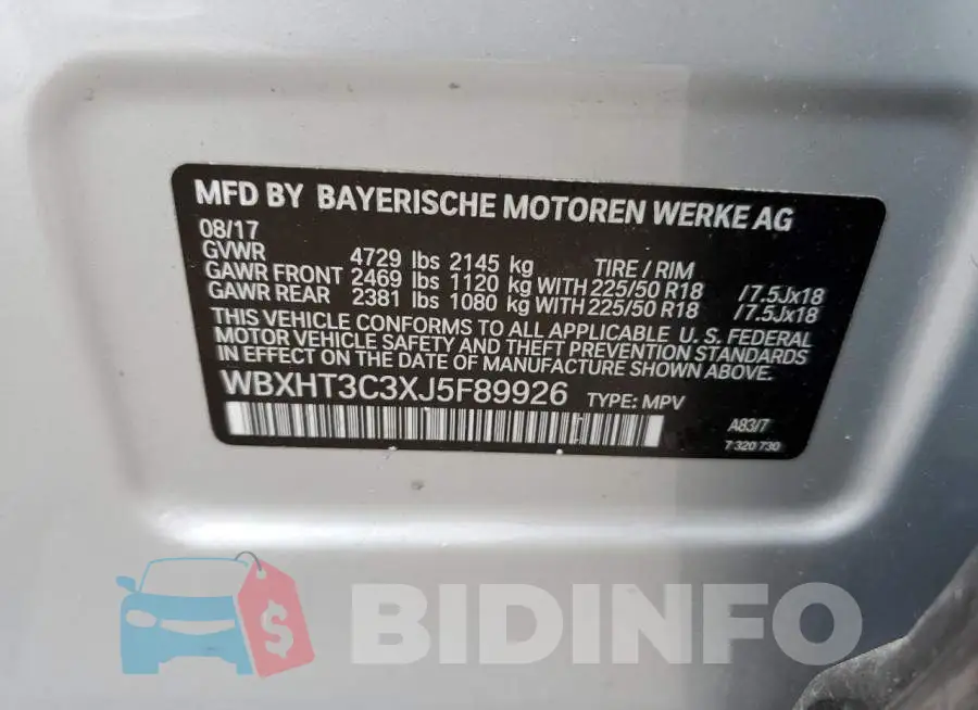 WBXHT3C3XJ5F89926 Photo# 12
