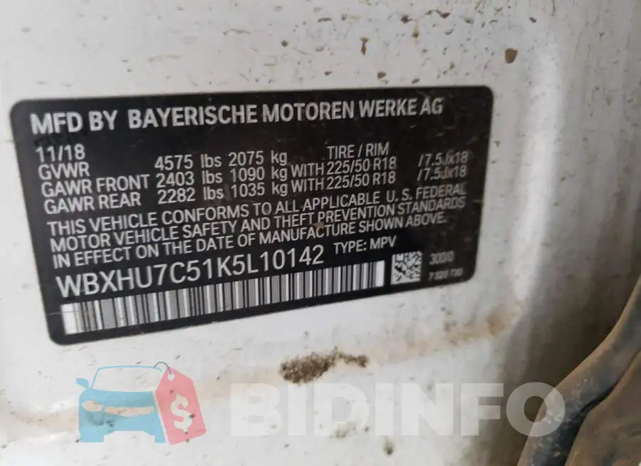 WBXHU7C51K5L10142 Photo# 12