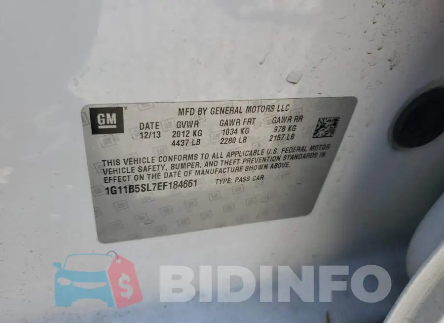 1G11B5SL7EF184661 Photo# 12