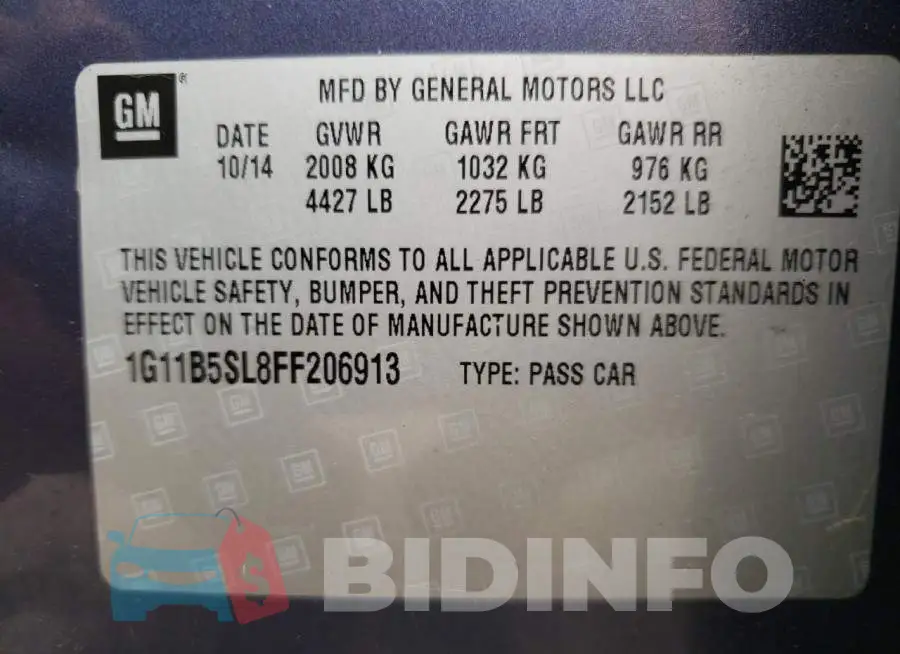 1G11B5SL8FF206913 Photo# 12
