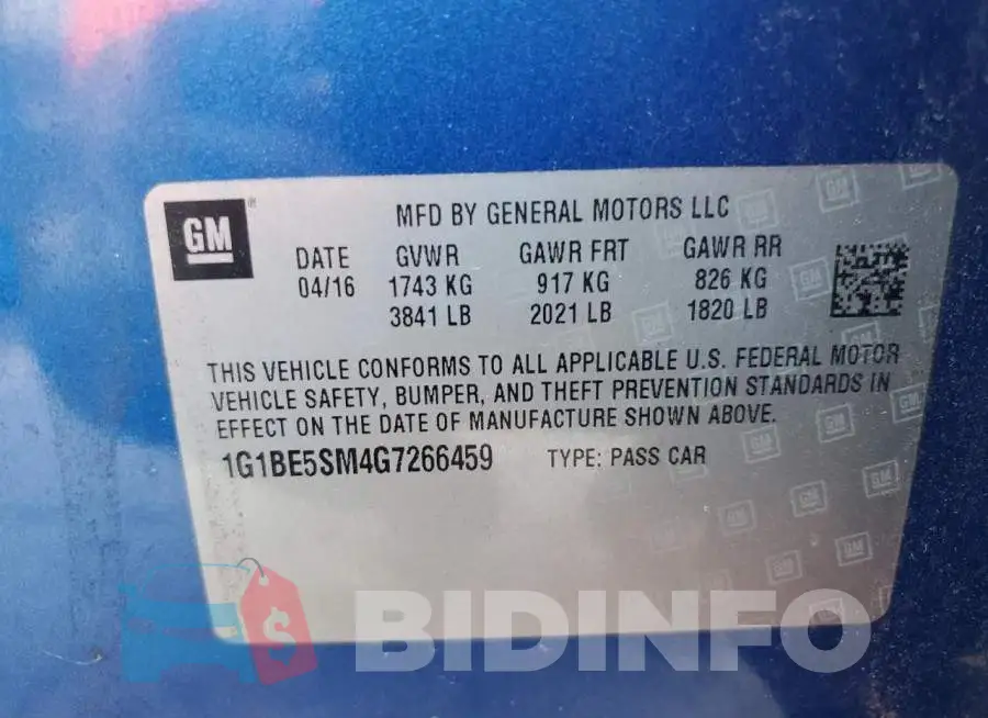 1G1BE5SM4G7266459 Photo# 12