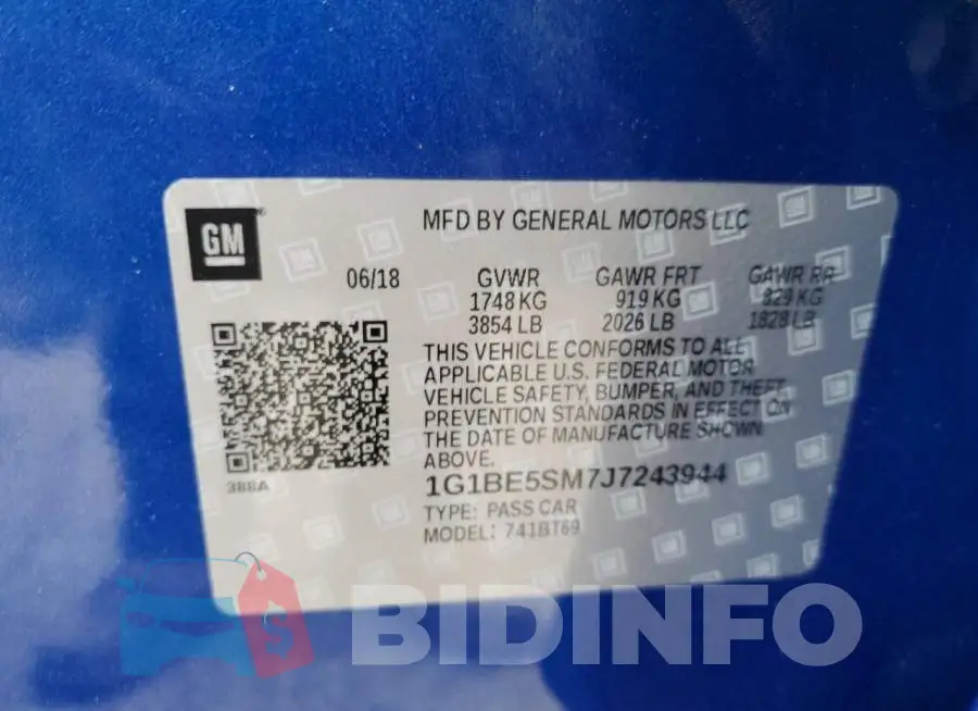 1G1BE5SM7J7243944 Photo# 12
