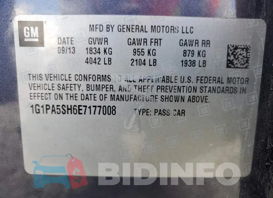 1G1PA5SH6E7177008 Photo# 12