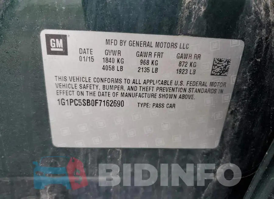 1G1PC5SB0F7162690 Photo# 12