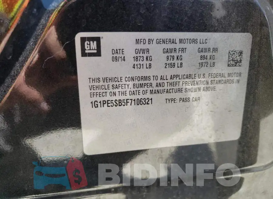 1G1PE5SB5F7106321 Photo# 13