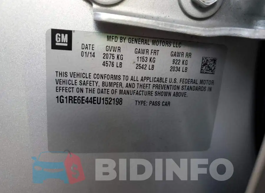 1G1RE6E44EU152198 Photo# 12