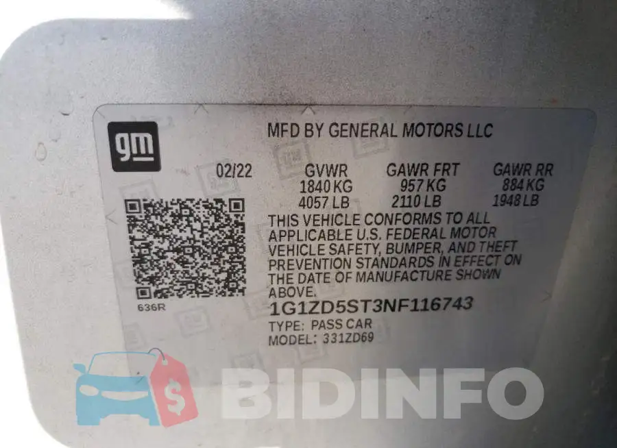 1G1ZD5ST3NF116743 Photo# 13