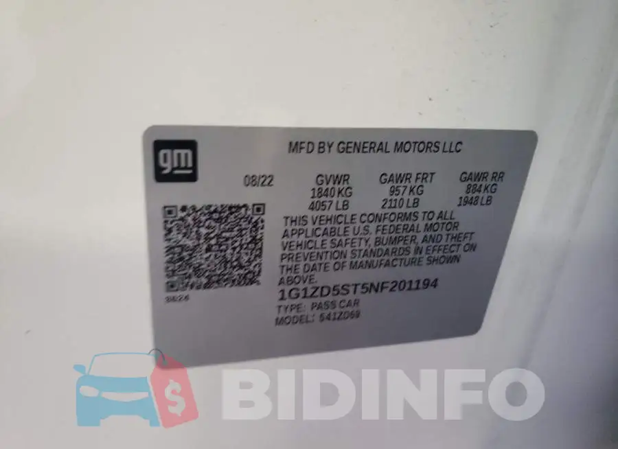 1G1ZD5ST5NF201194 Photo# 12