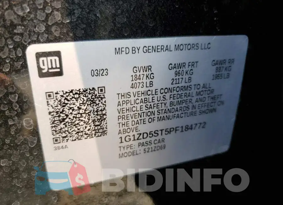 1G1ZD5ST5PF184772 Photo# 13