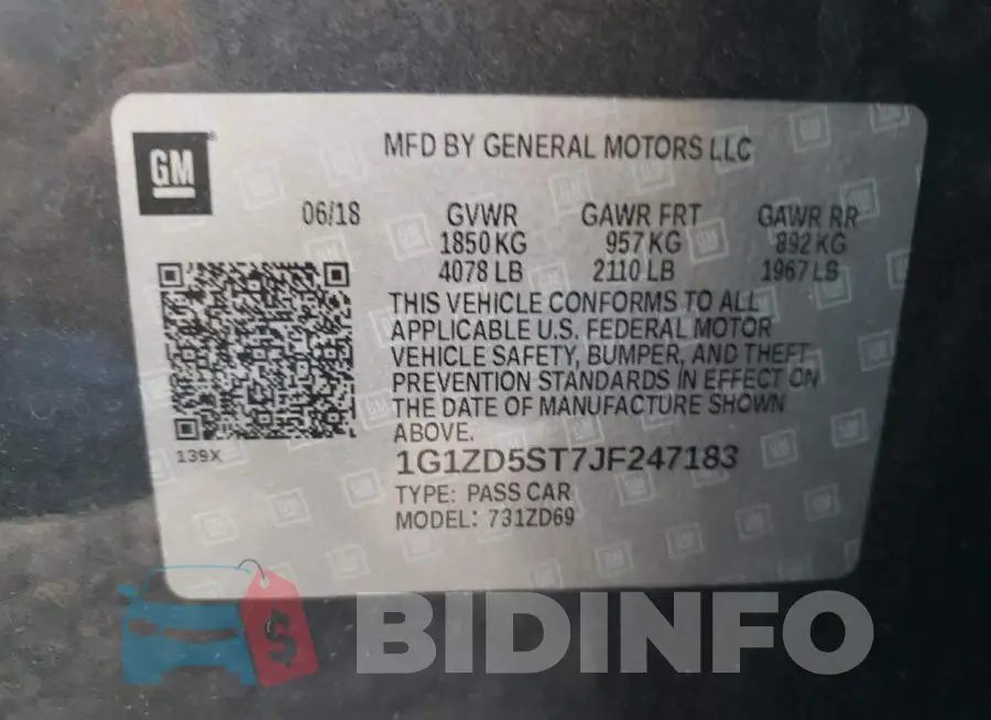 1G1ZD5ST7JF247183 Photo# 12