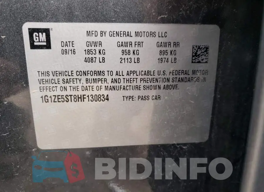 1G1ZE5ST8HF130834 Photo# 12
