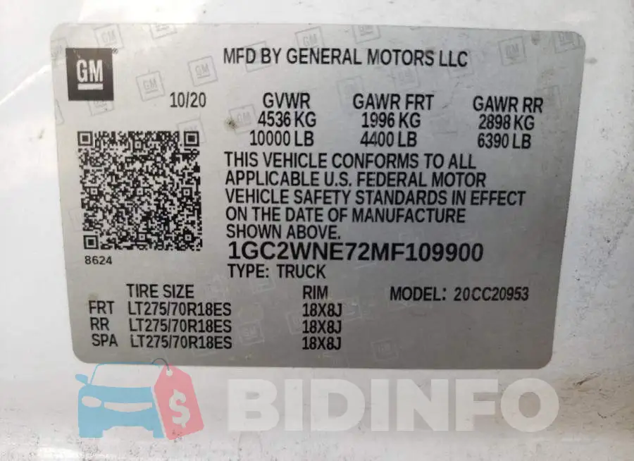 1GC2WNE72MF109900 Photo# 12
