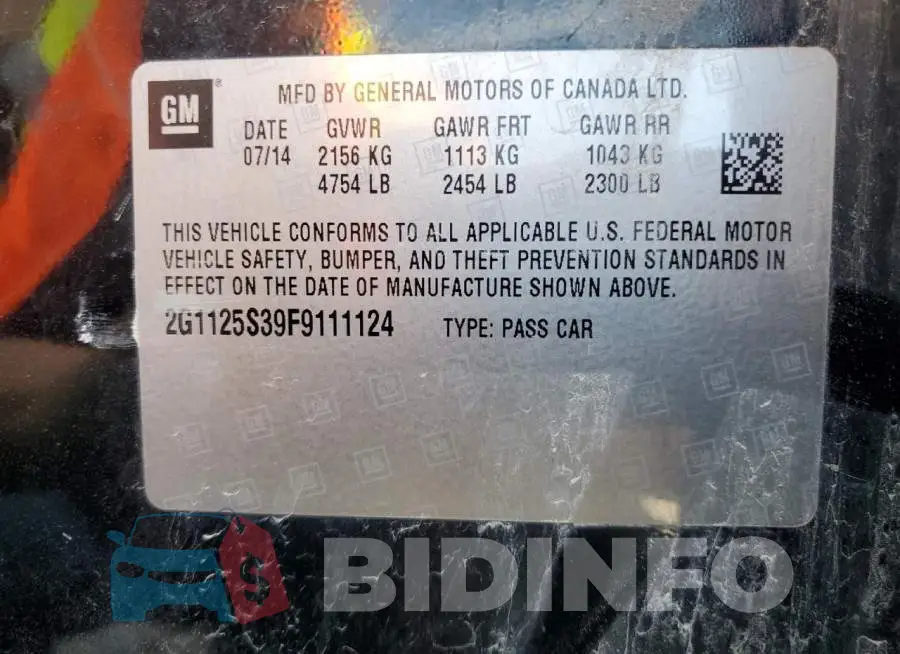2G1125S39F9111124 Photo# 13