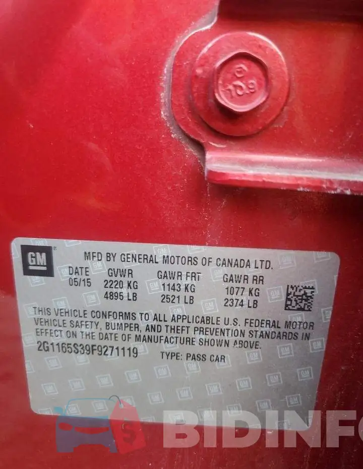 2G1165S39F9271119 Photo# 12
