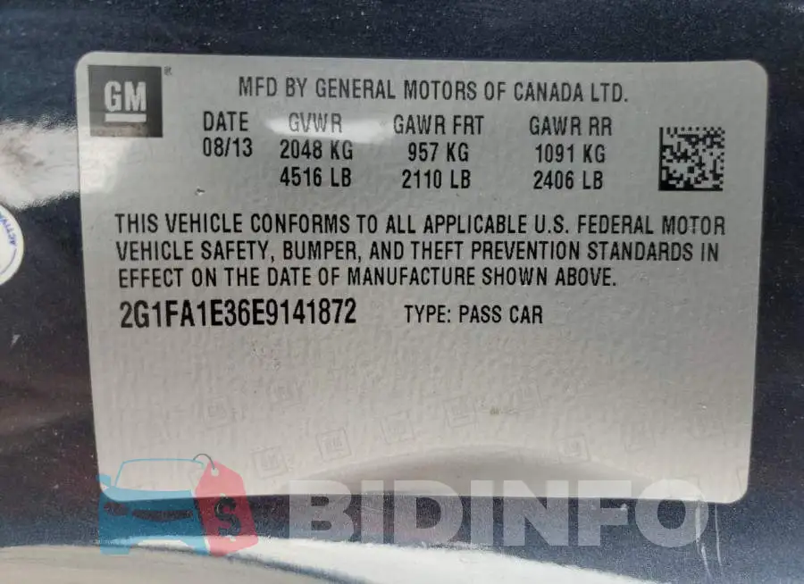 2G1FA1E36E9141872 Photo# 12