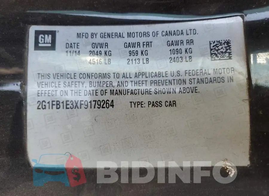 2G1FB1E3XF9179264 Photo# 12