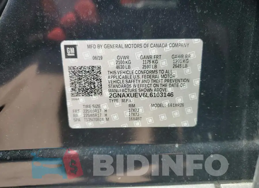 2GNAXUEV6L6103146 Photo# 13