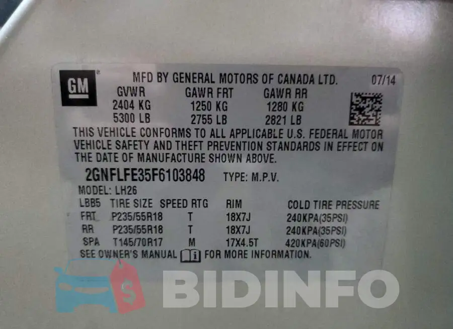 2GNFLFE35F6103848 Photo# 13