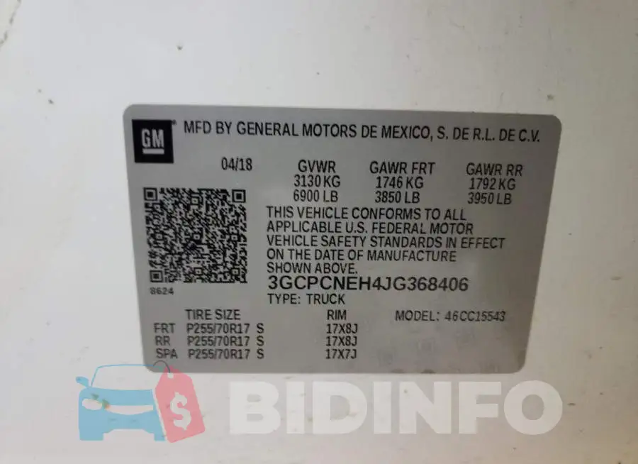 3GCPCNEH4JG368406 Photo# 12