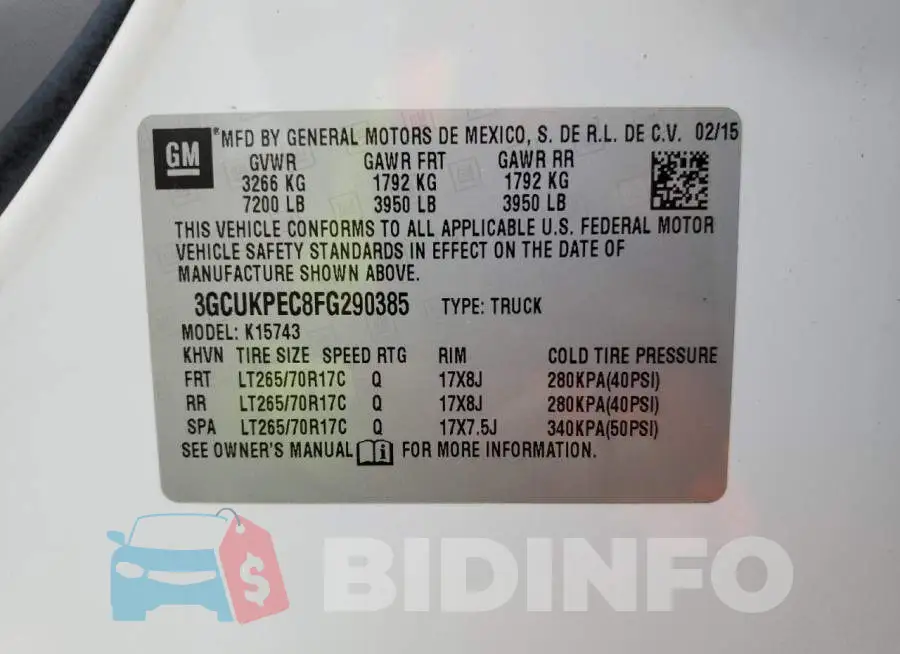 3GCUKPEC8FG290385 Photo# 12