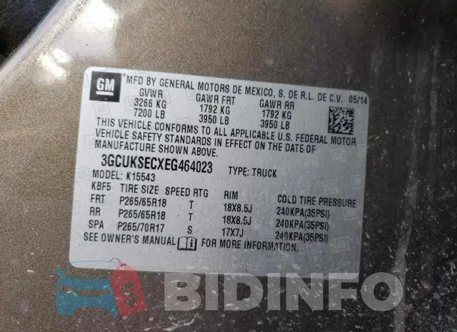 3GCUKSECXEG464023 Photo# 12