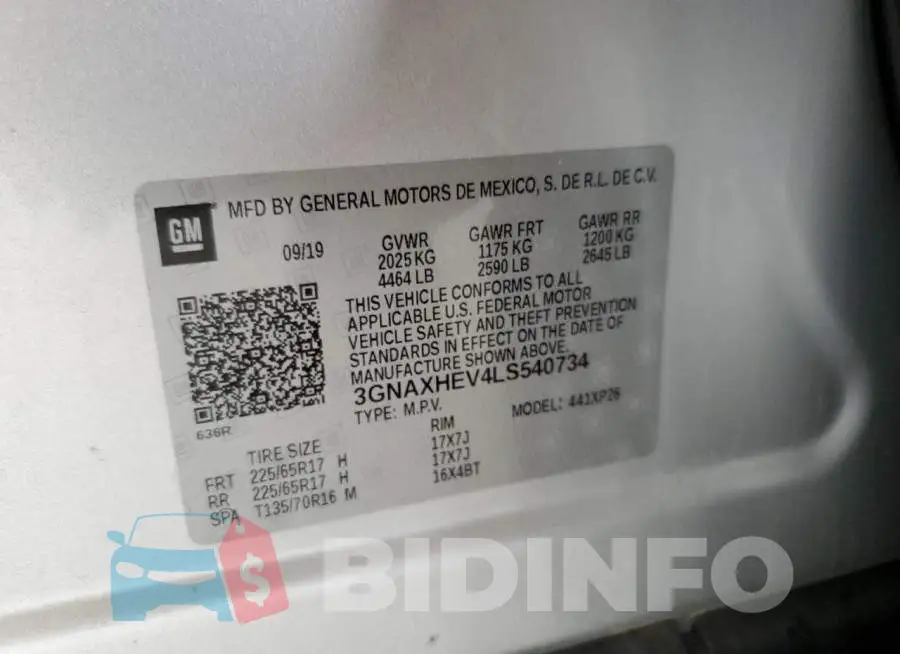 3GNAXHEV4LS540734 Photo# 13