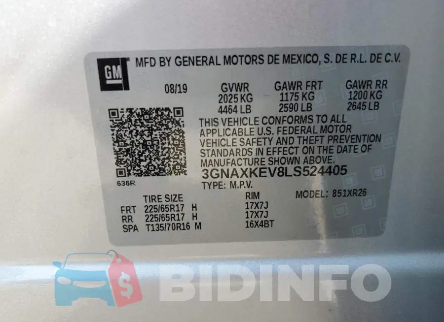 3GNAXKEV8LS524405 Photo# 12