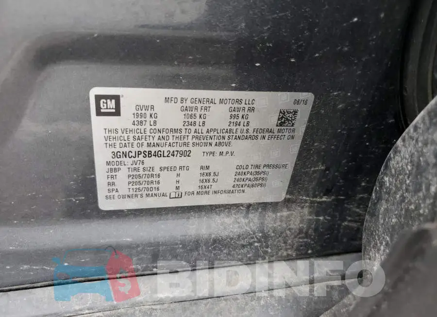3GNCJPSB4GL247902 Photo# 13