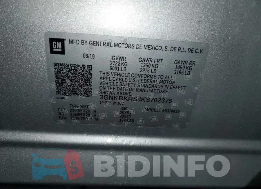 3GNKBKRS4KS702375 Photo# 13