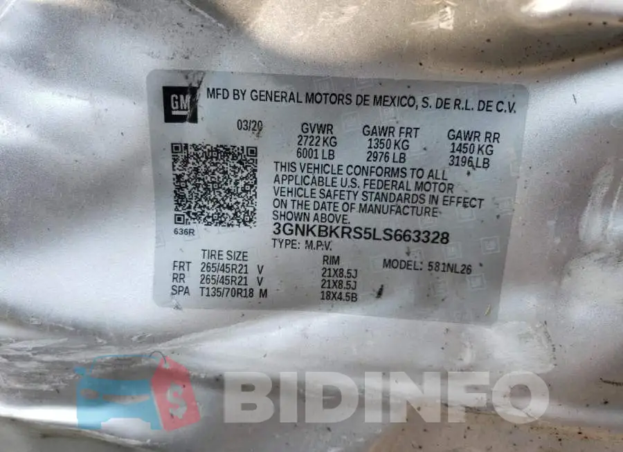 3GNKBKRS5LS663328 Photo# 14