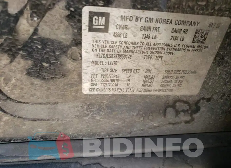 KL7CJLSB2KB850176 Photo# 14