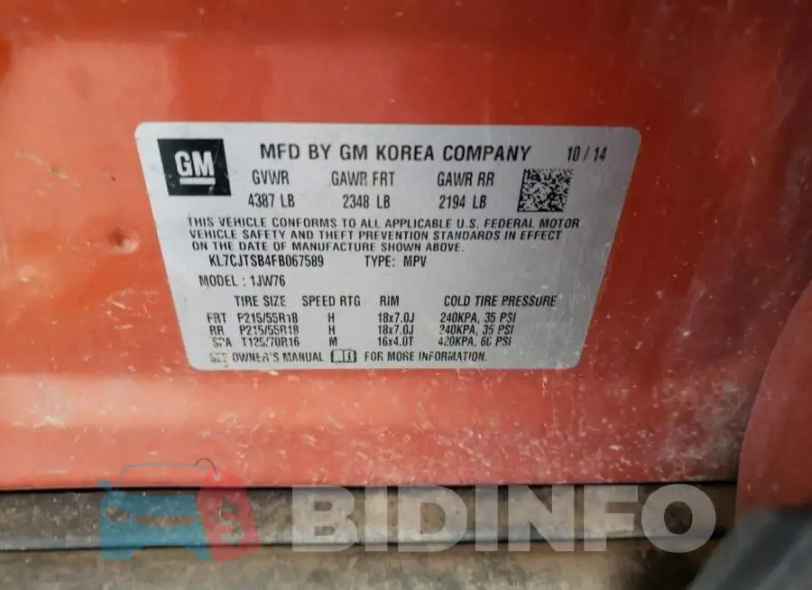 KL7CJTSB4FB067589 Photo# 13