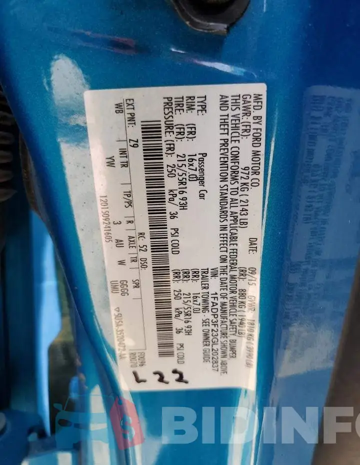 1FADP3F23GL202837 Photo# 12