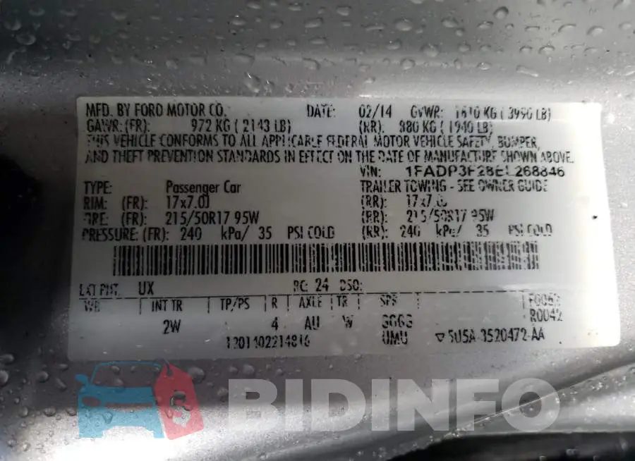 1FADP3F28EL268846 Photo# 12