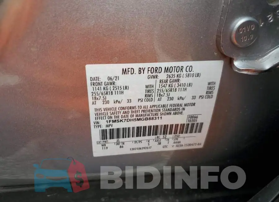 1FMSK7DH5MGB88311 Photo# 12