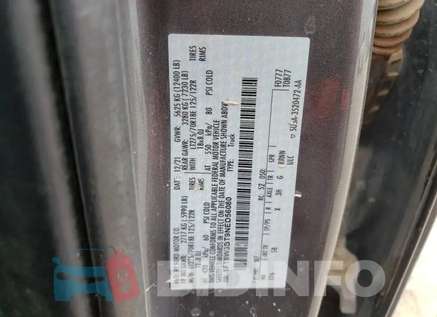 1FT8W3BT9NED56080 Photo# 12