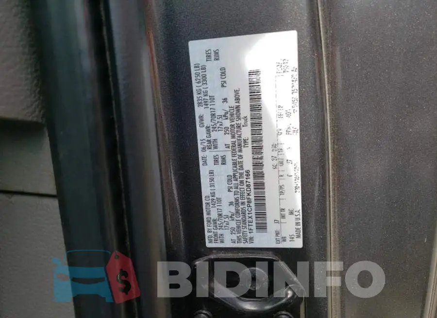 1FTEX1CP8FKD87166 Photo# 12
