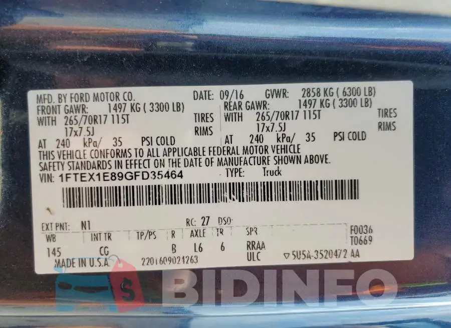 1FTEX1E89GFD35464 Photo# 12