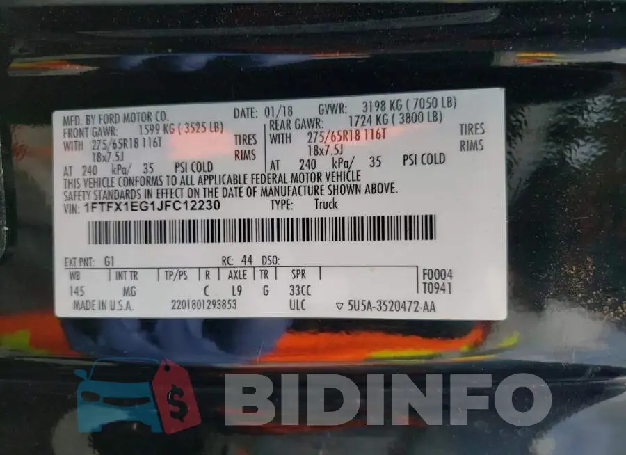 1FTFX1EG1JFC12230 Photo# 12
